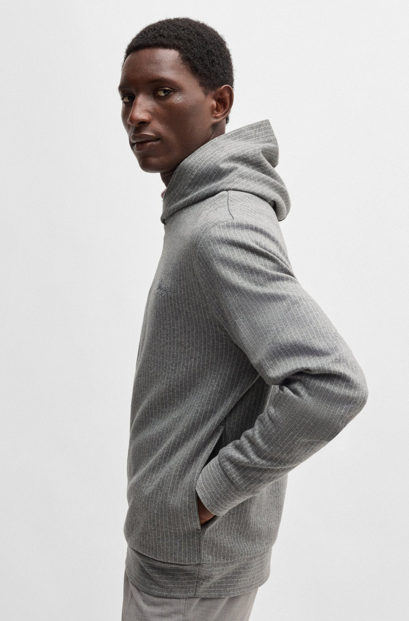REGULAR-FIT HOODIE IN A PINSTRIPE COTTON 3