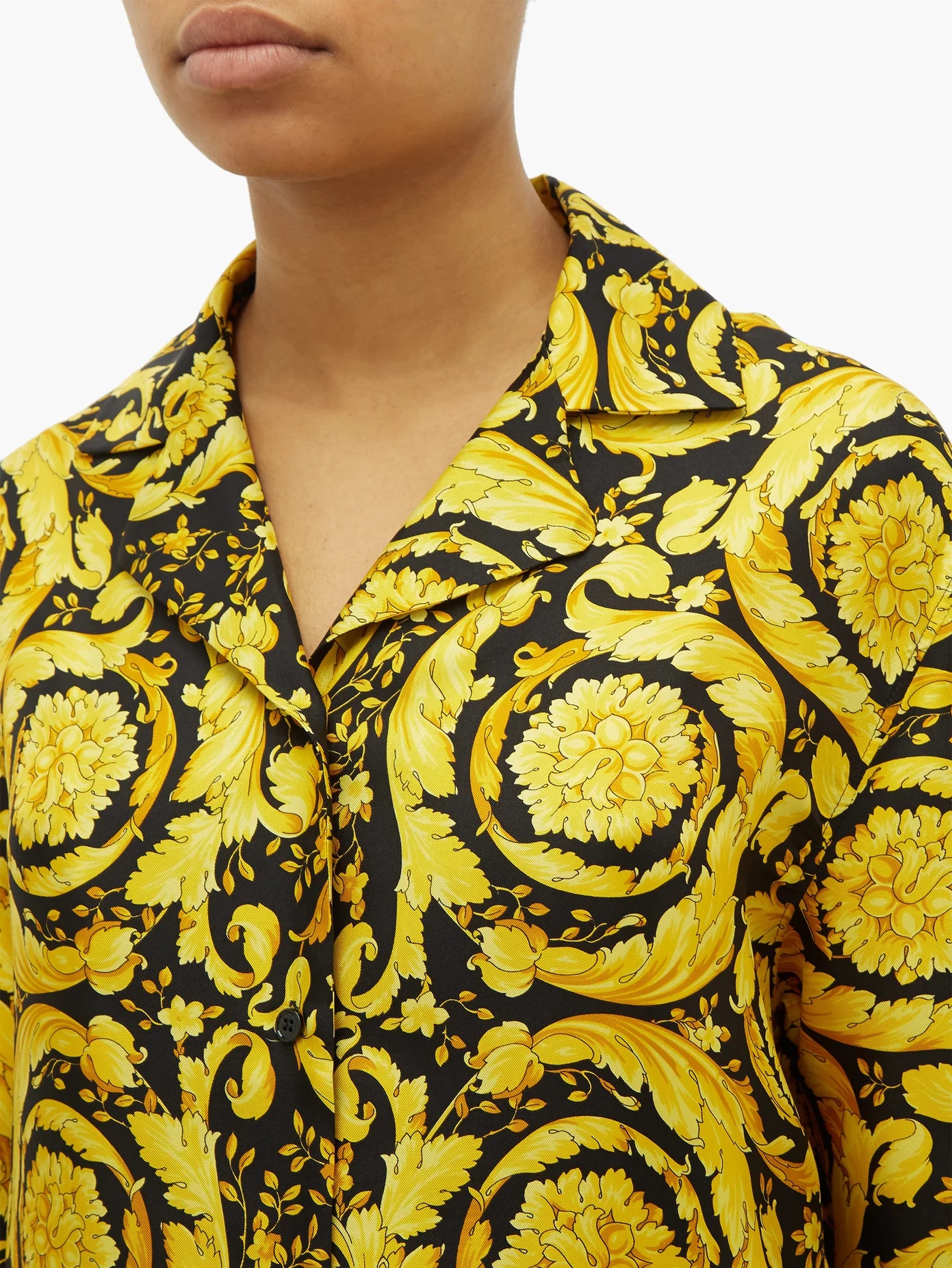 Baroque-print silk-twill pyjama shirt - 3