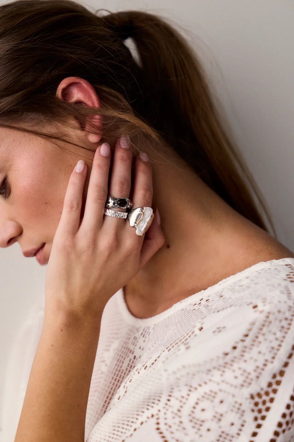 Clasped Pearl Ring - 1