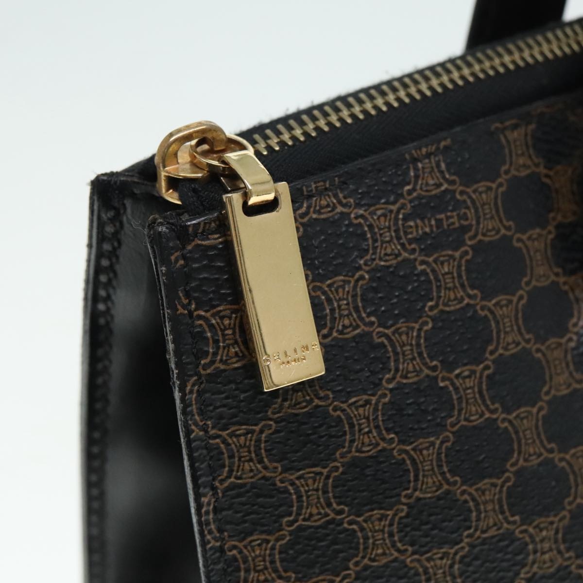 CELINE Macadam Canvas Hand Bag Pvc Black - 9