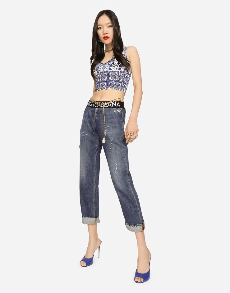 Jeans with branded elastic - 5