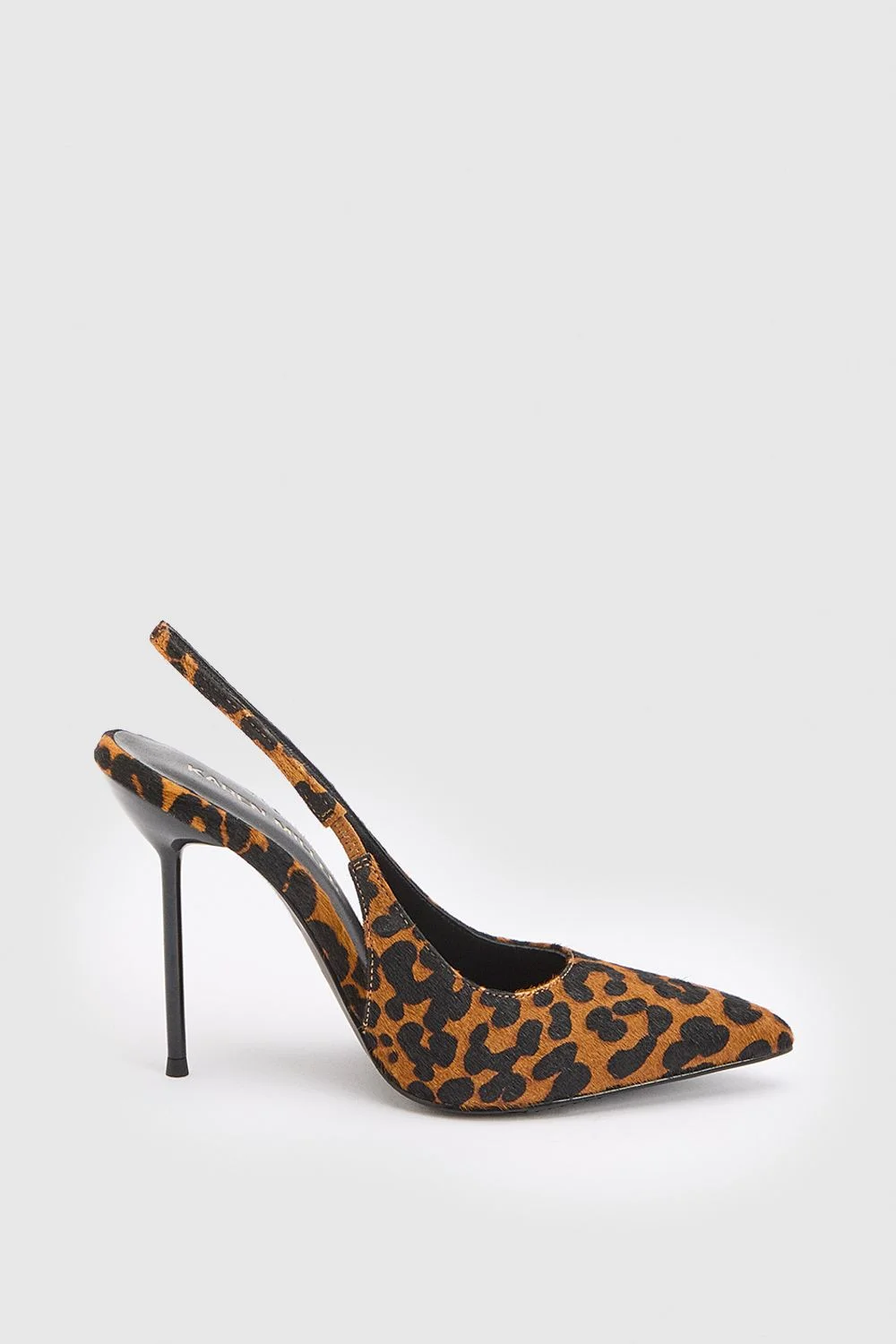 Leather Leopard Print Slingback Heeled Shoe - 1