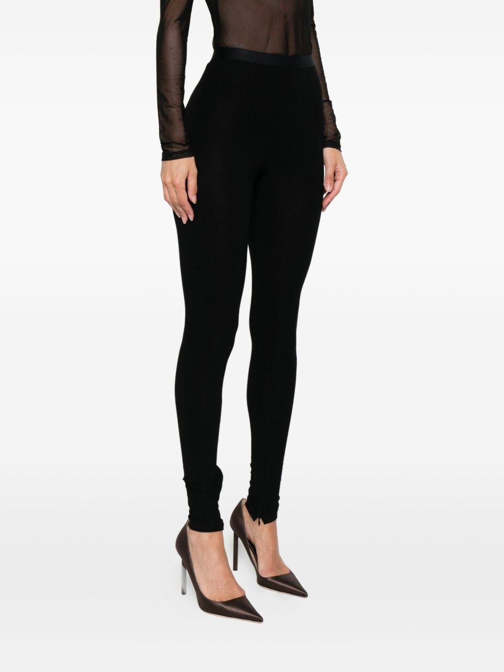 zip-detail leggins - 3