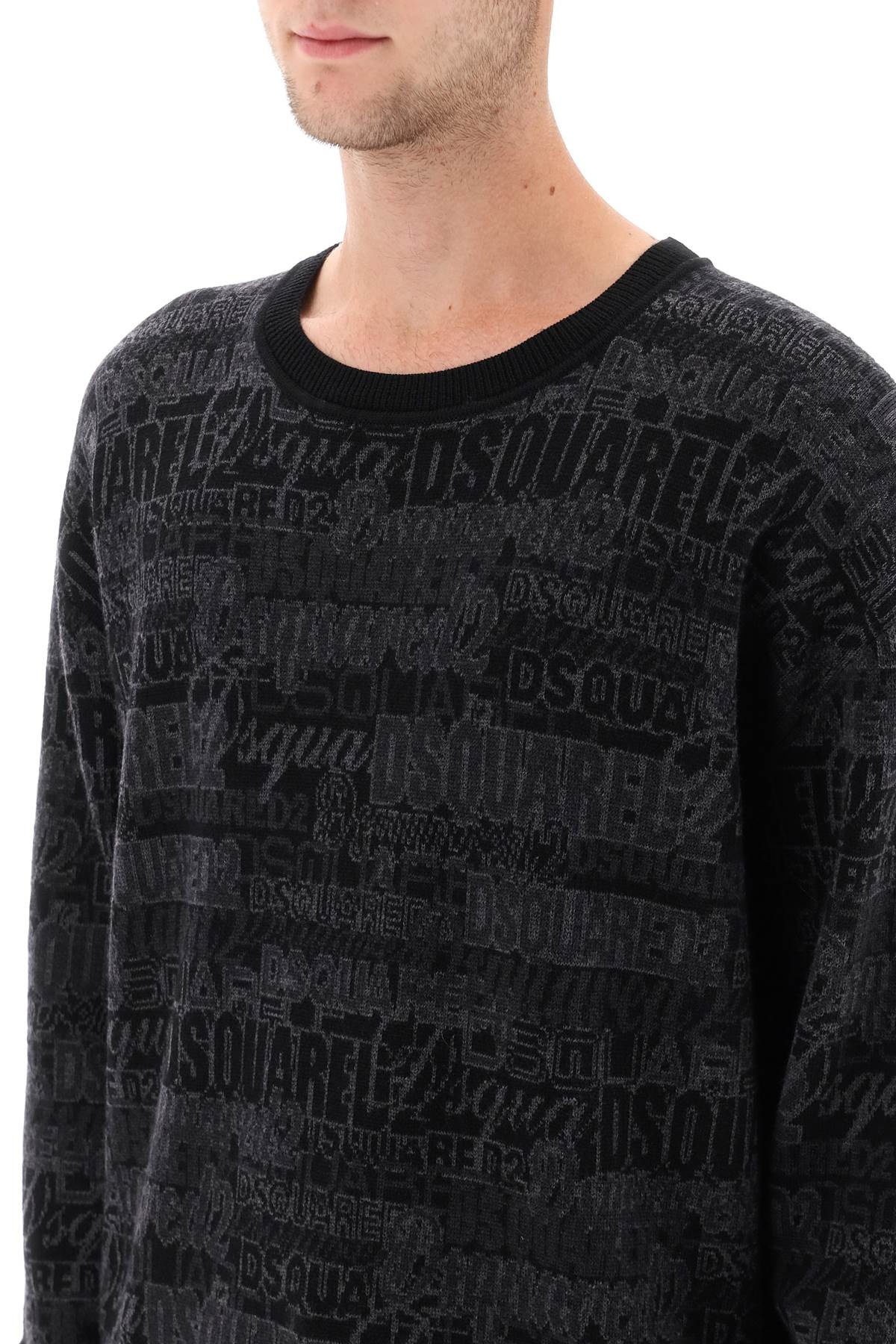 Dsquared2 Wool Sweater With Logo Lettering Motif Men - 4