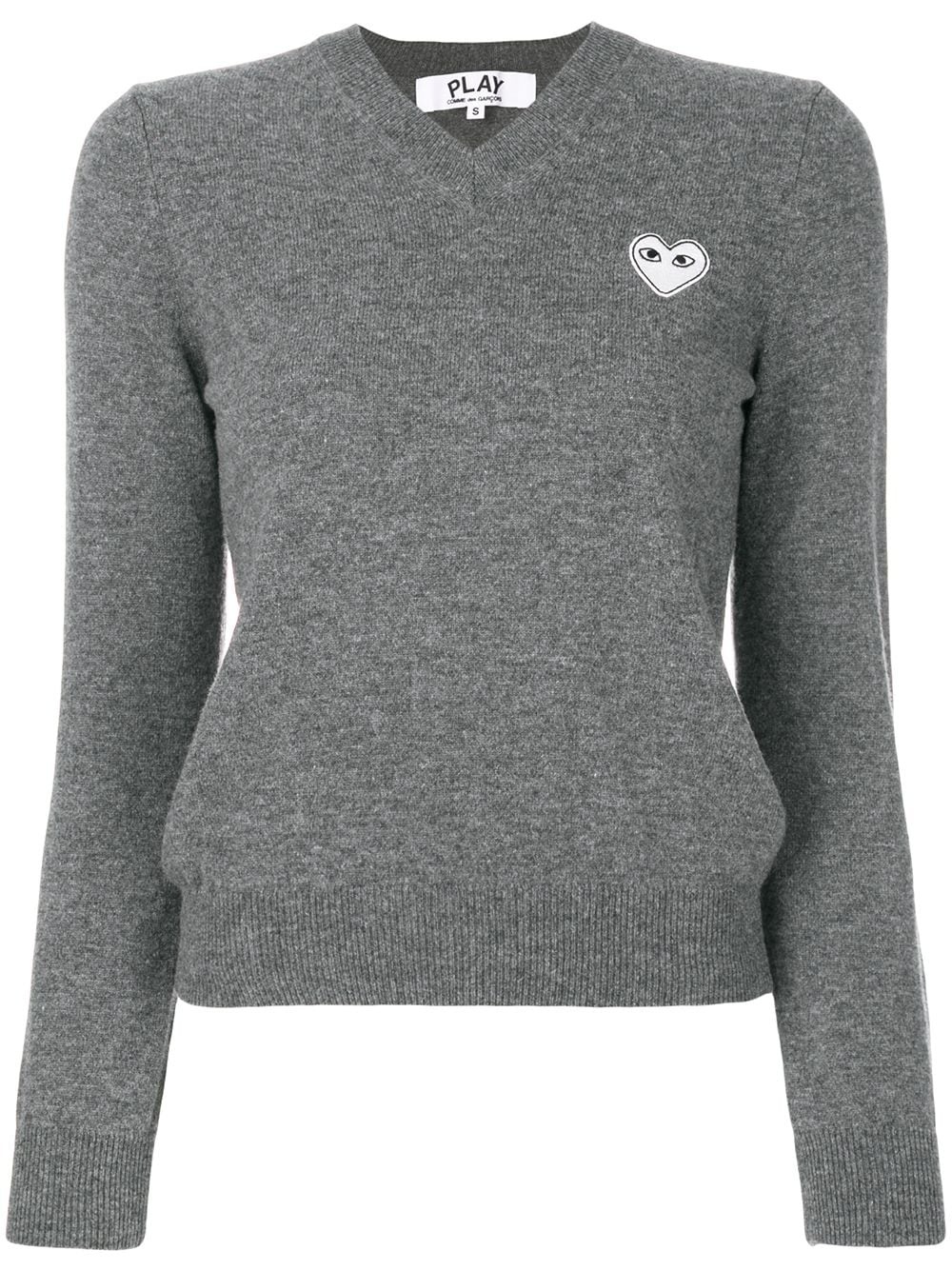 knitted heart logo sweater - 1