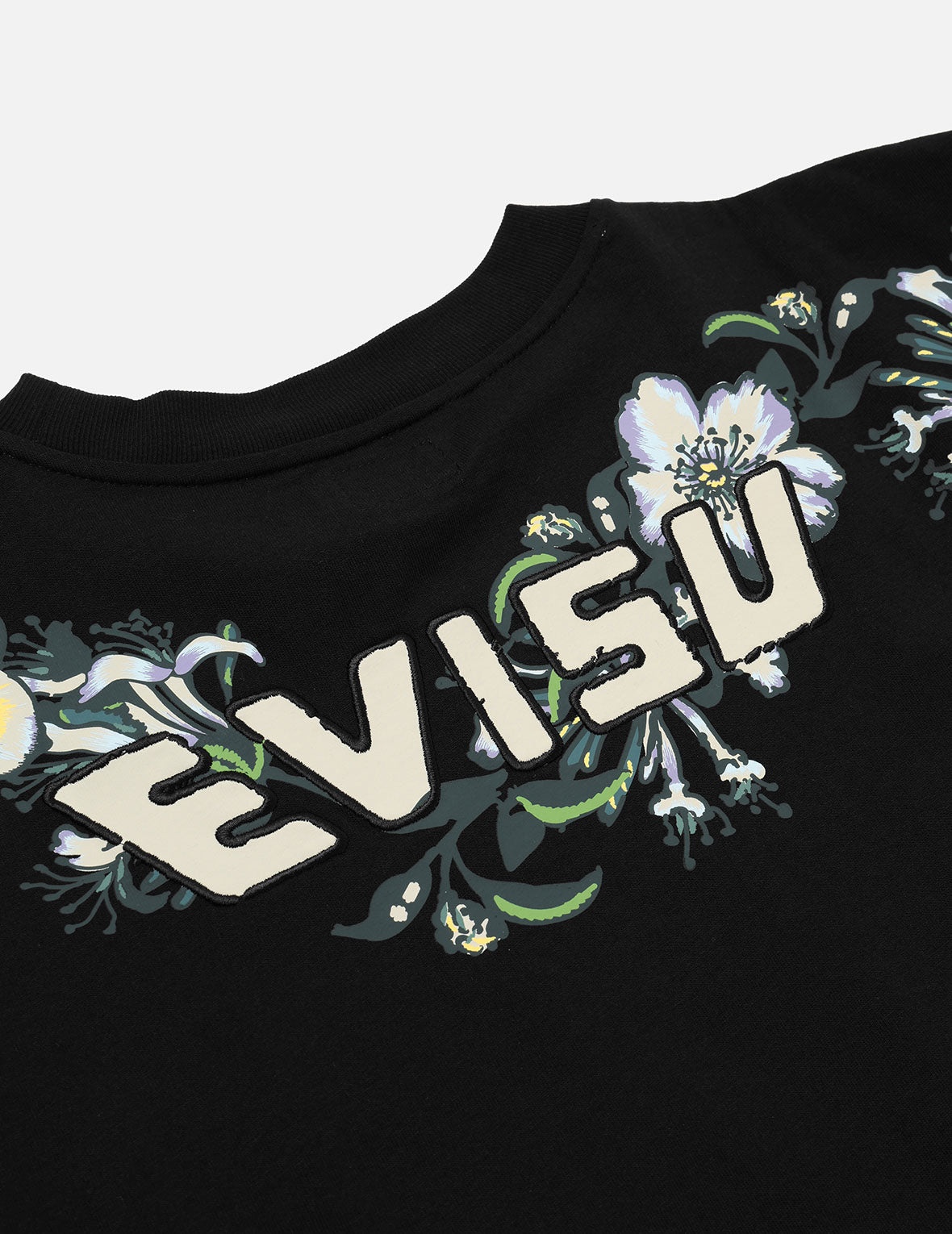 Floral Daicock and Logo Embroidery Loose Fit T-Shirt - 5