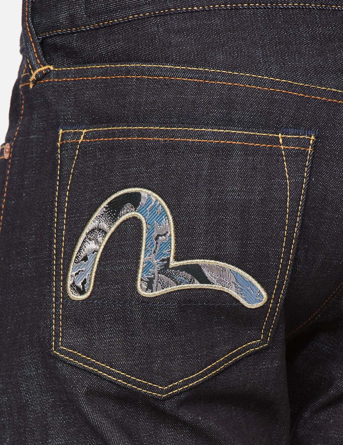 BROCADE SEAGULL AND KAMON APPLIQUÉ SLIM STRAIGHT FIT JEANS #2010 - 7
