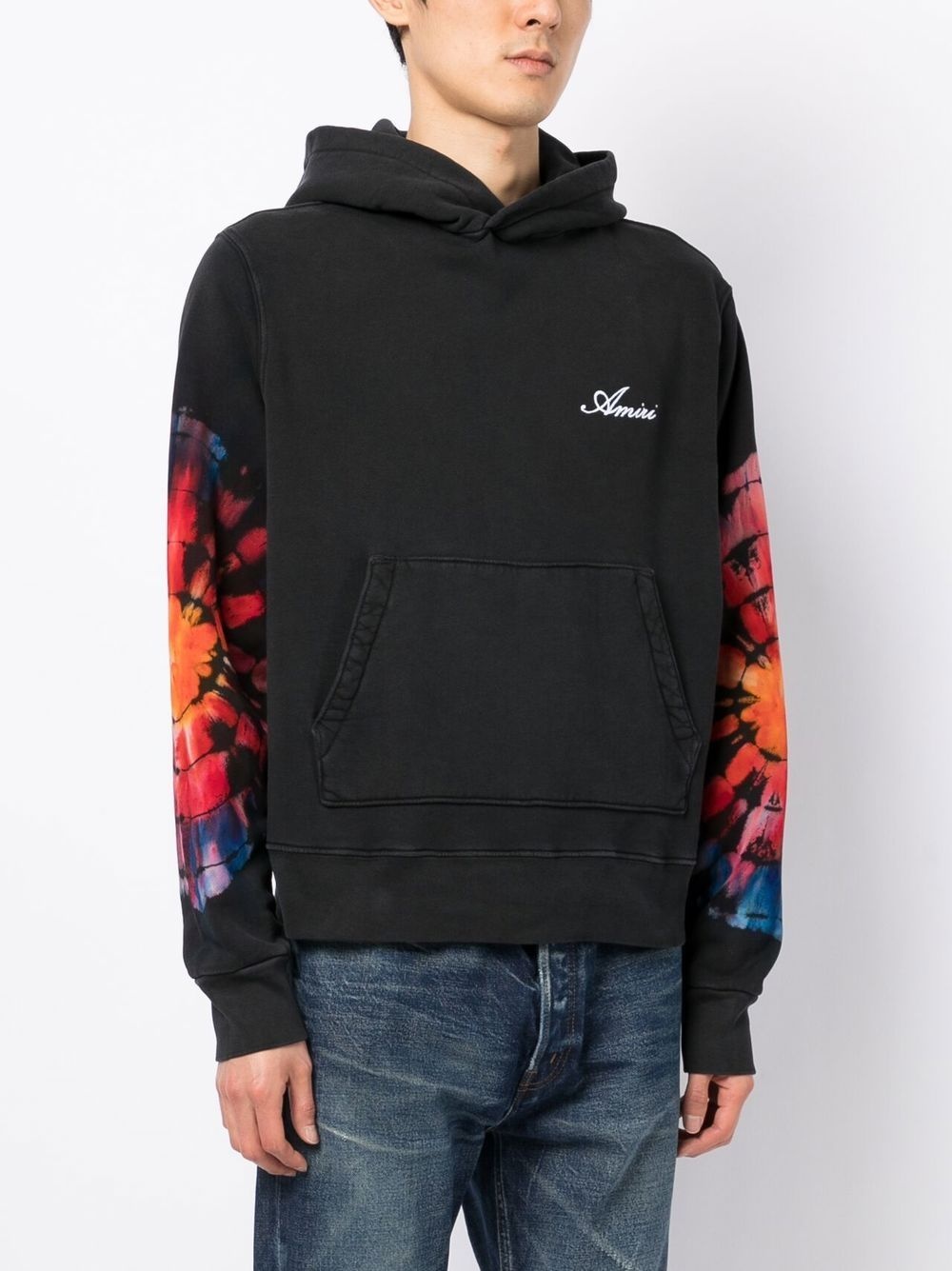 tie-dye logo-embroidered hoodie - 3