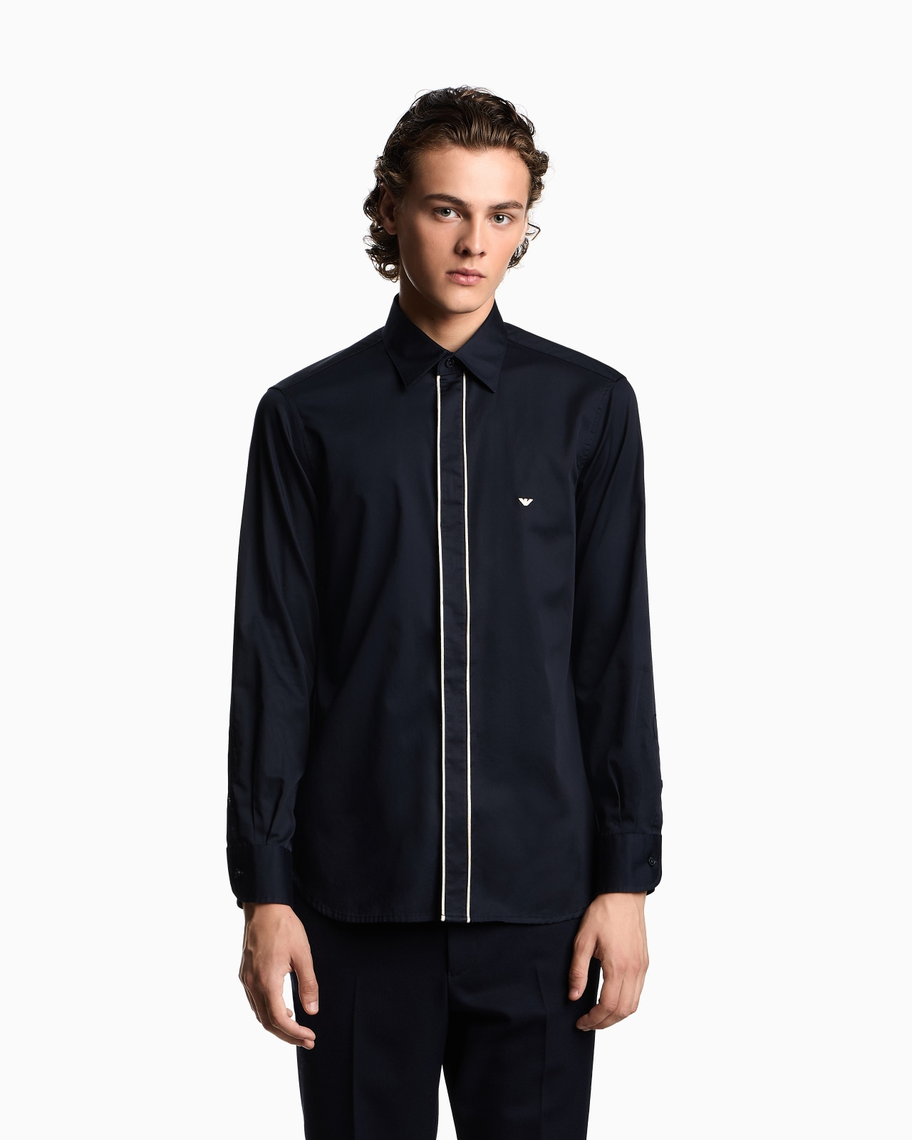 PIMA COTTON SHIRT WITH PIPING - 4