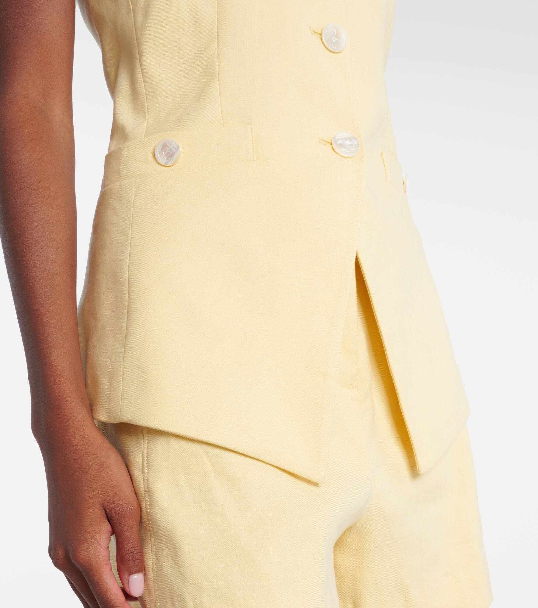 Orlinda halterneck linen-blend vest - 5