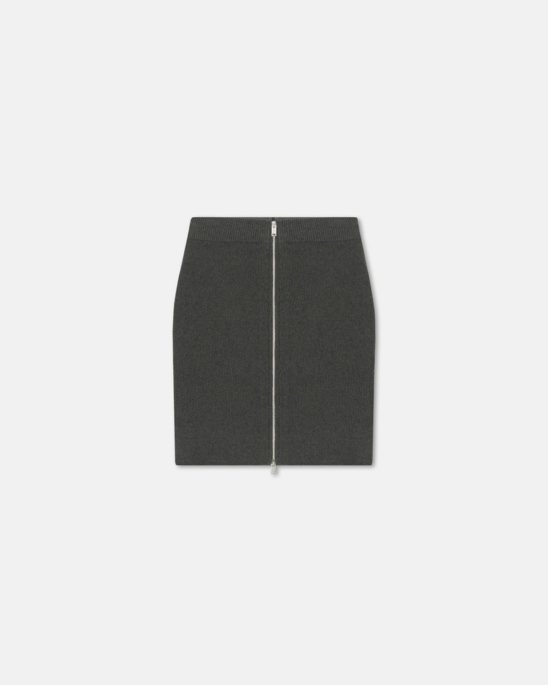 Zip-Up Terry-Knit Mini Skirt 1