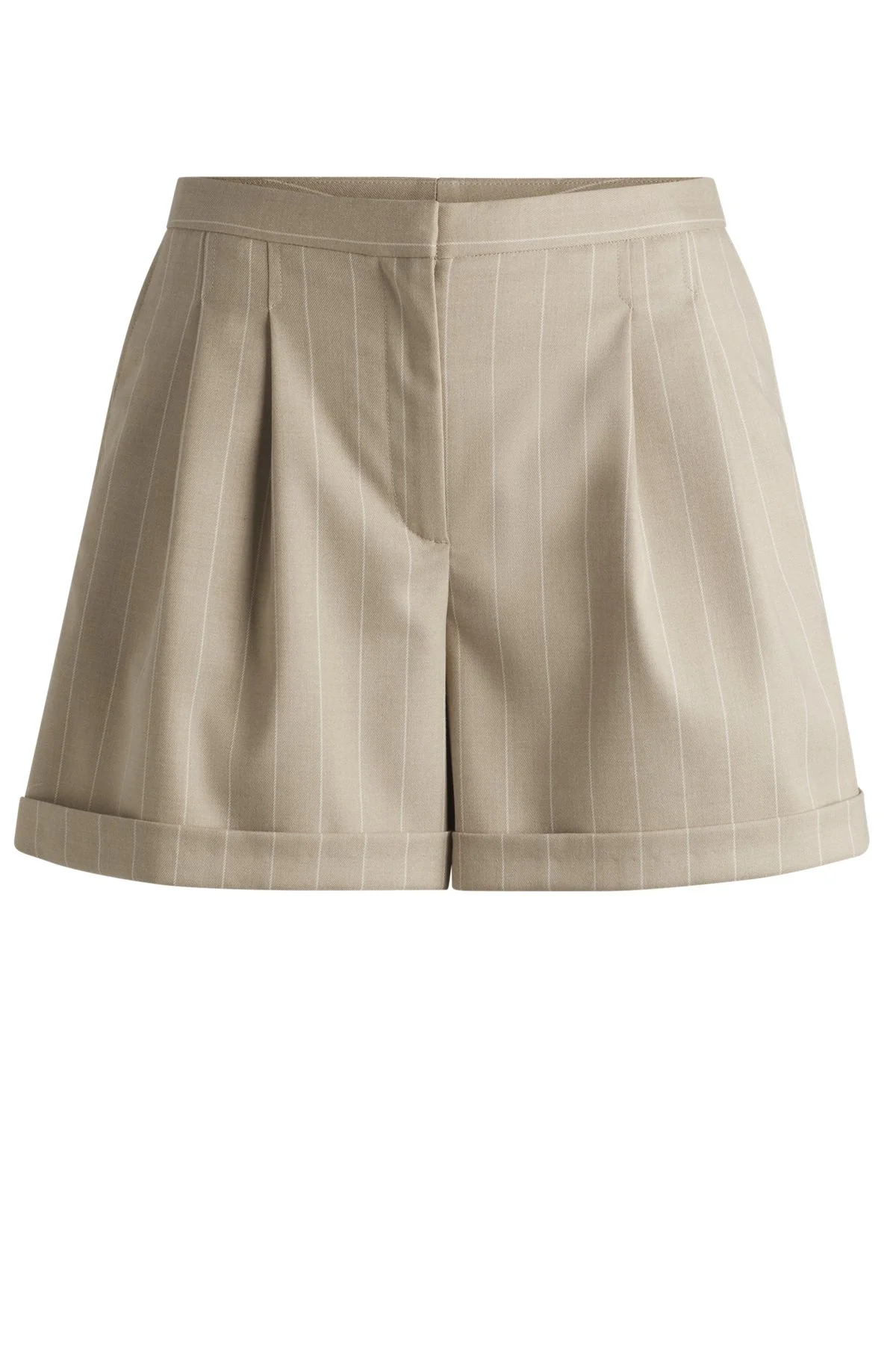 TAPERED-FIT SHORTS IN PINSTRIPE STRETCH FABRIC - 1