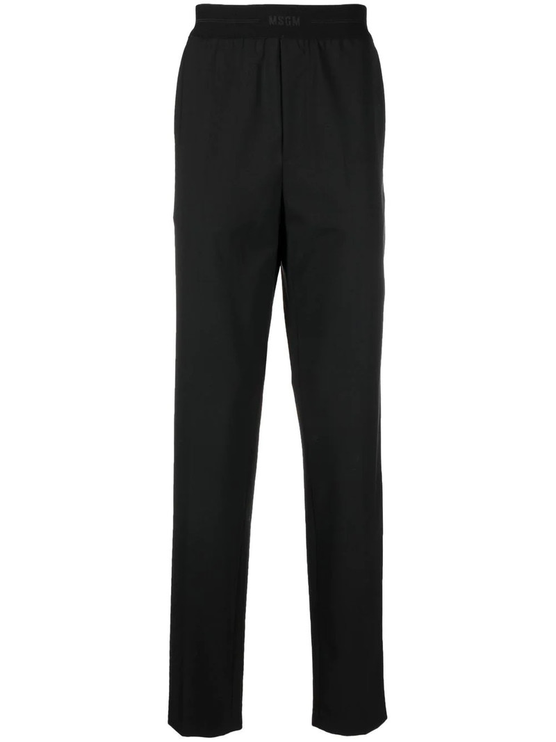 logo-waistband straight-leg trousers 1