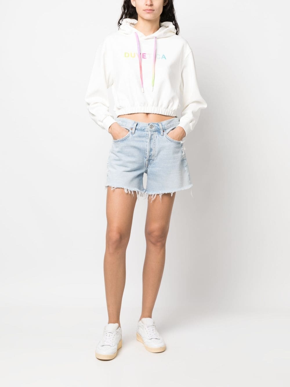 logo-print cropped hoodie - 2