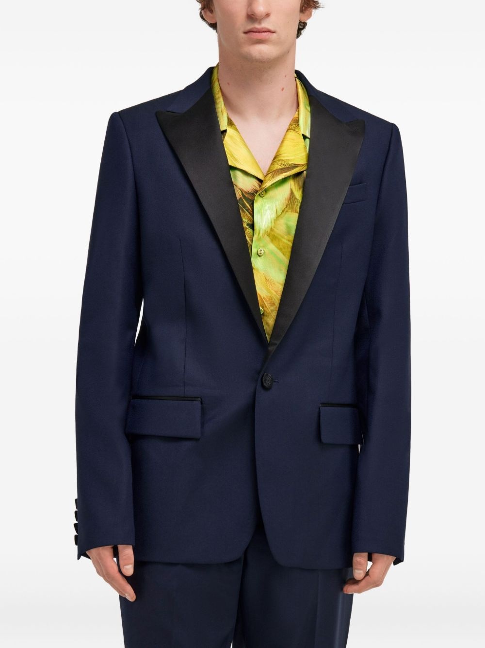 satin-trim blazer - 3