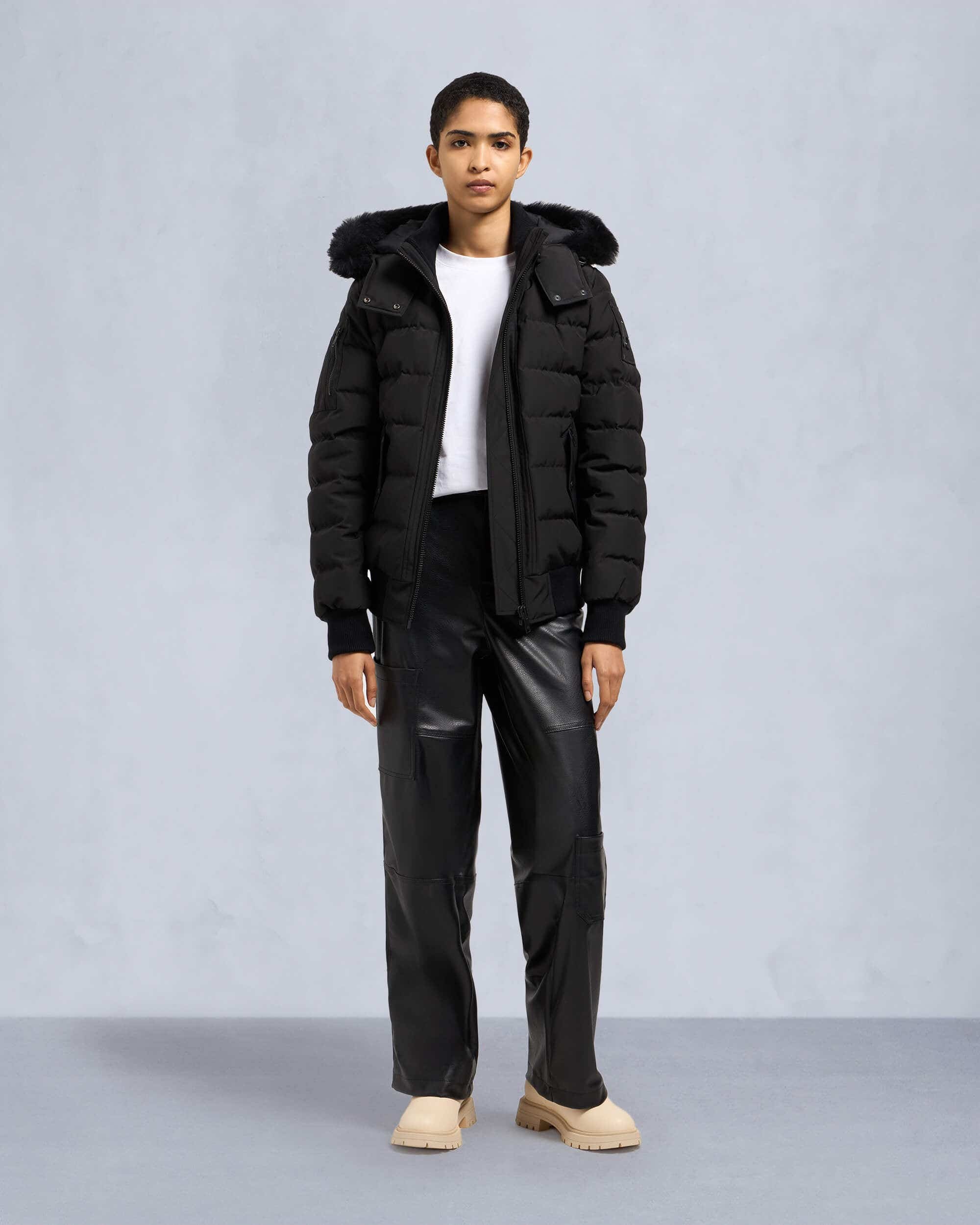 ONYX LADRIERE SHEARLING BOMBER JACKET - 2