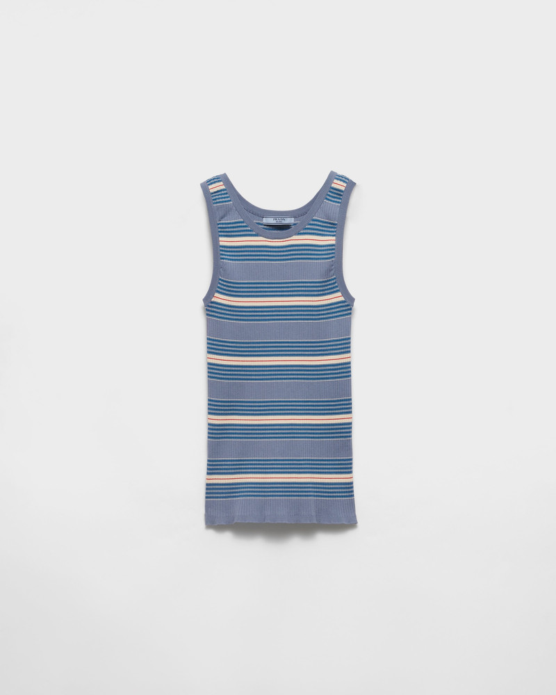 Striped stretch cotton knit top 1