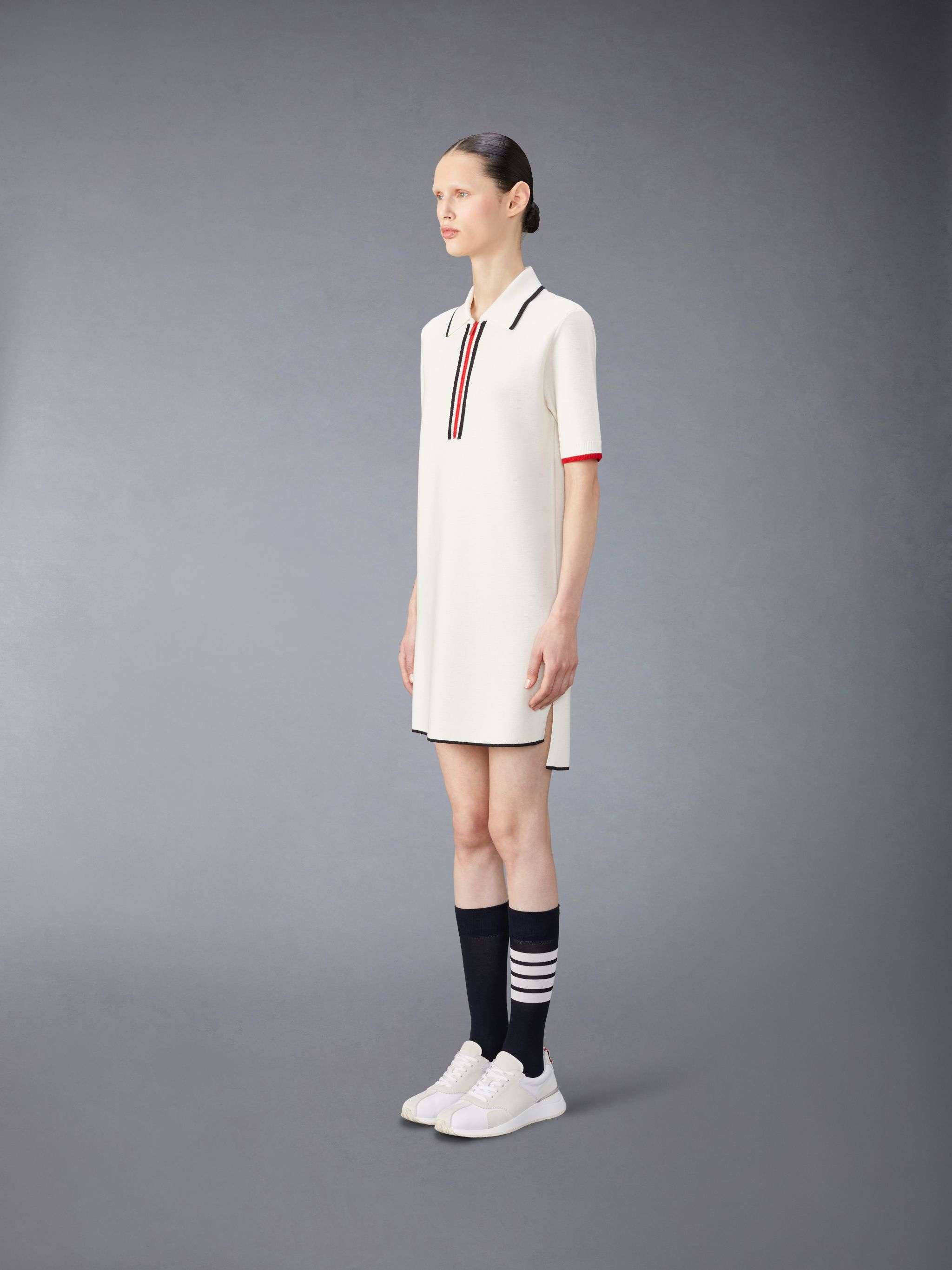 Merino Wool Milano Stitch Zip up Polo Dress - 2