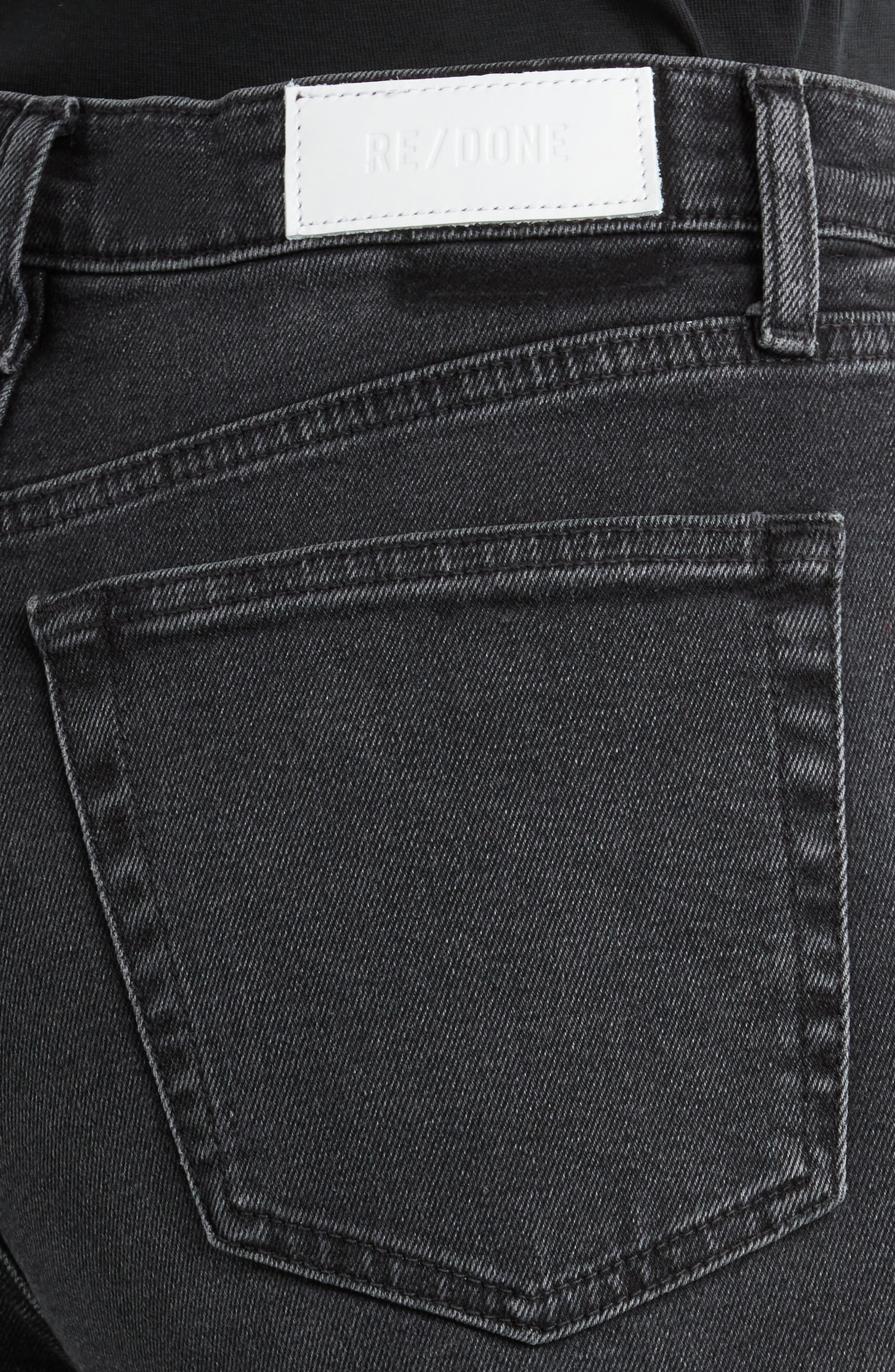 Re/Done High Waist Wide Leg Jeans in Washed Noir at Nordstrom - 4