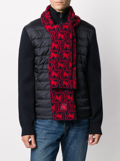 Moncler logo pattern knitted scarf outlook