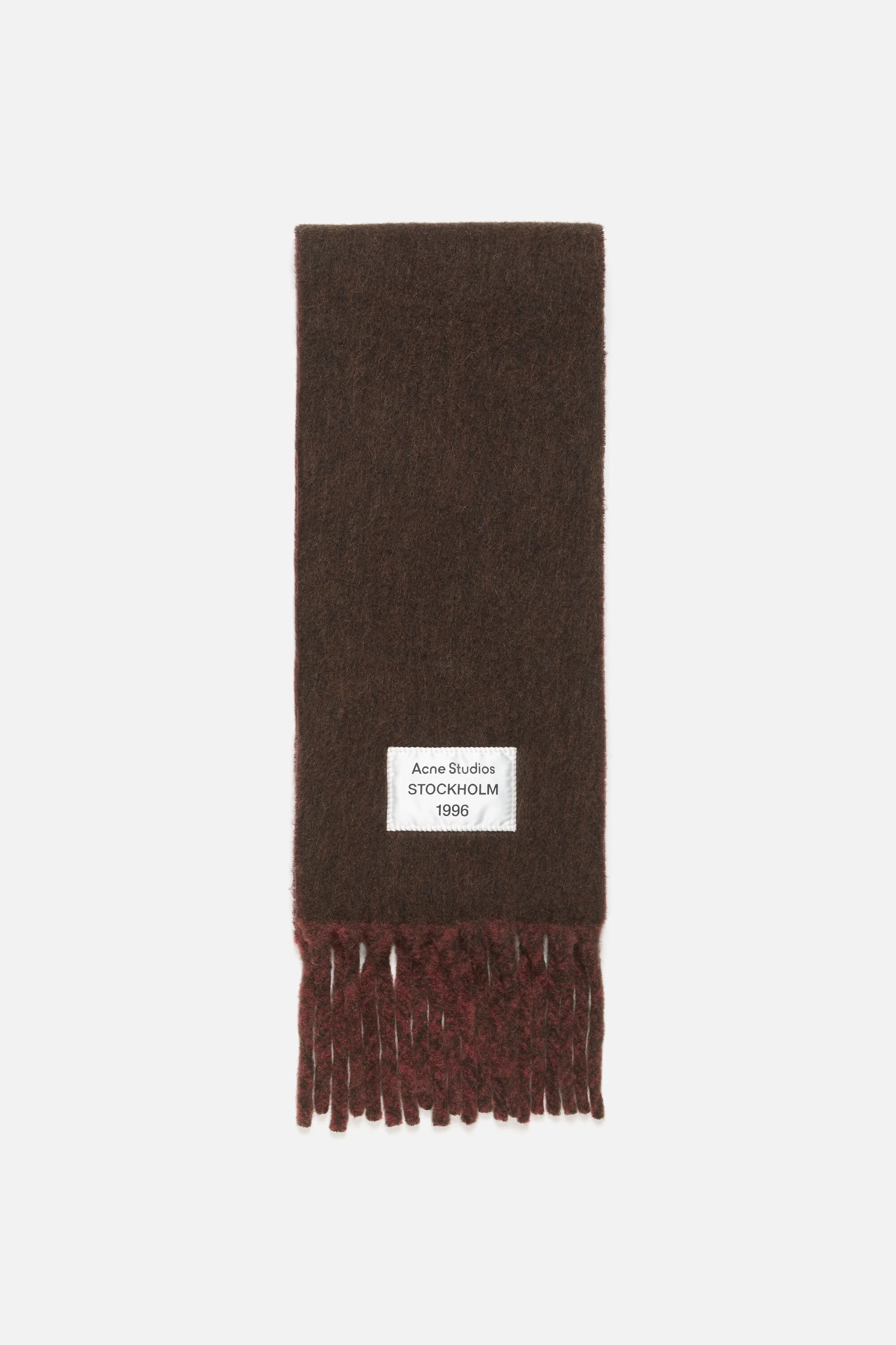 Bicolour Alpaca Scarf - Dark brown/brown - 1