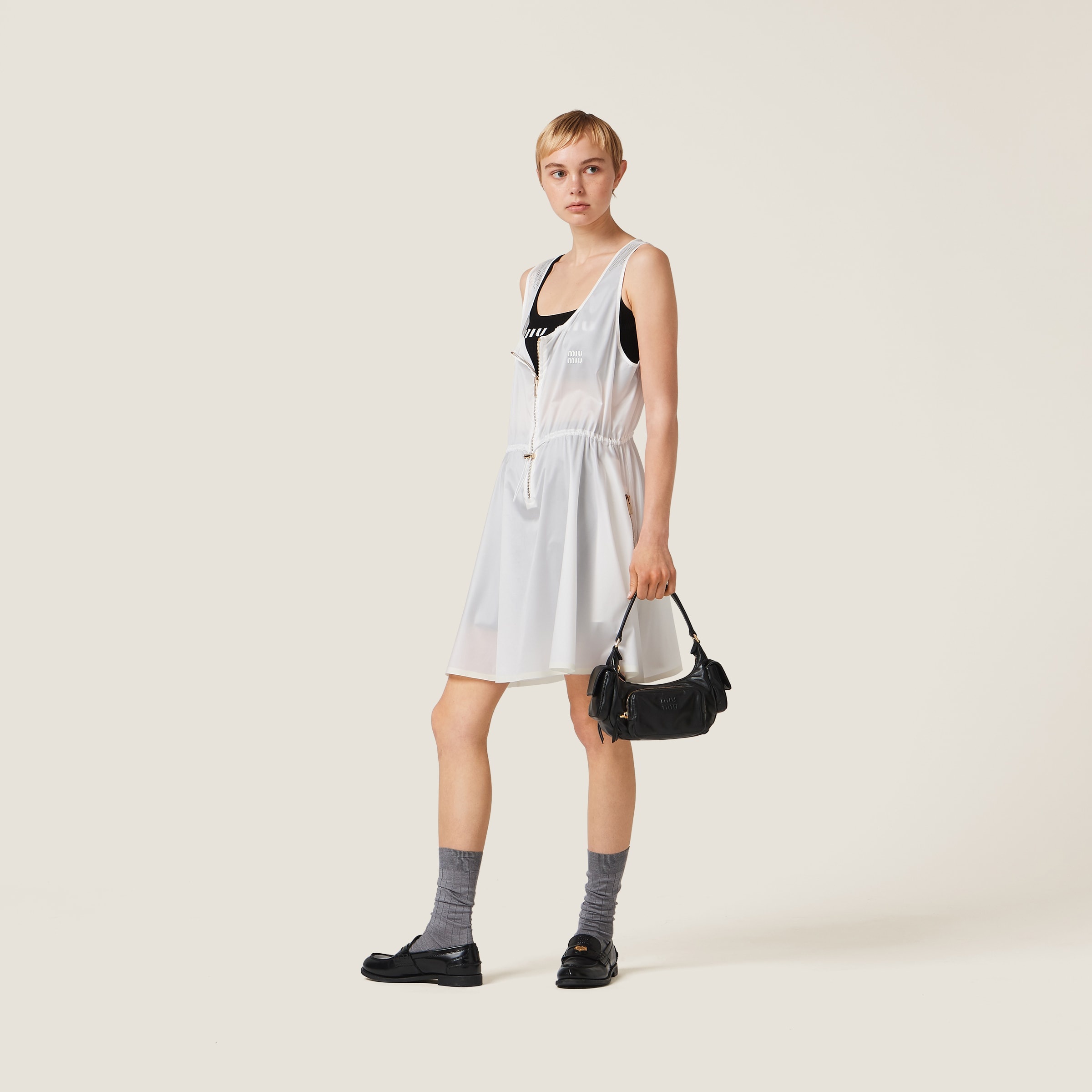 Sleeveless technical silk dress - 2