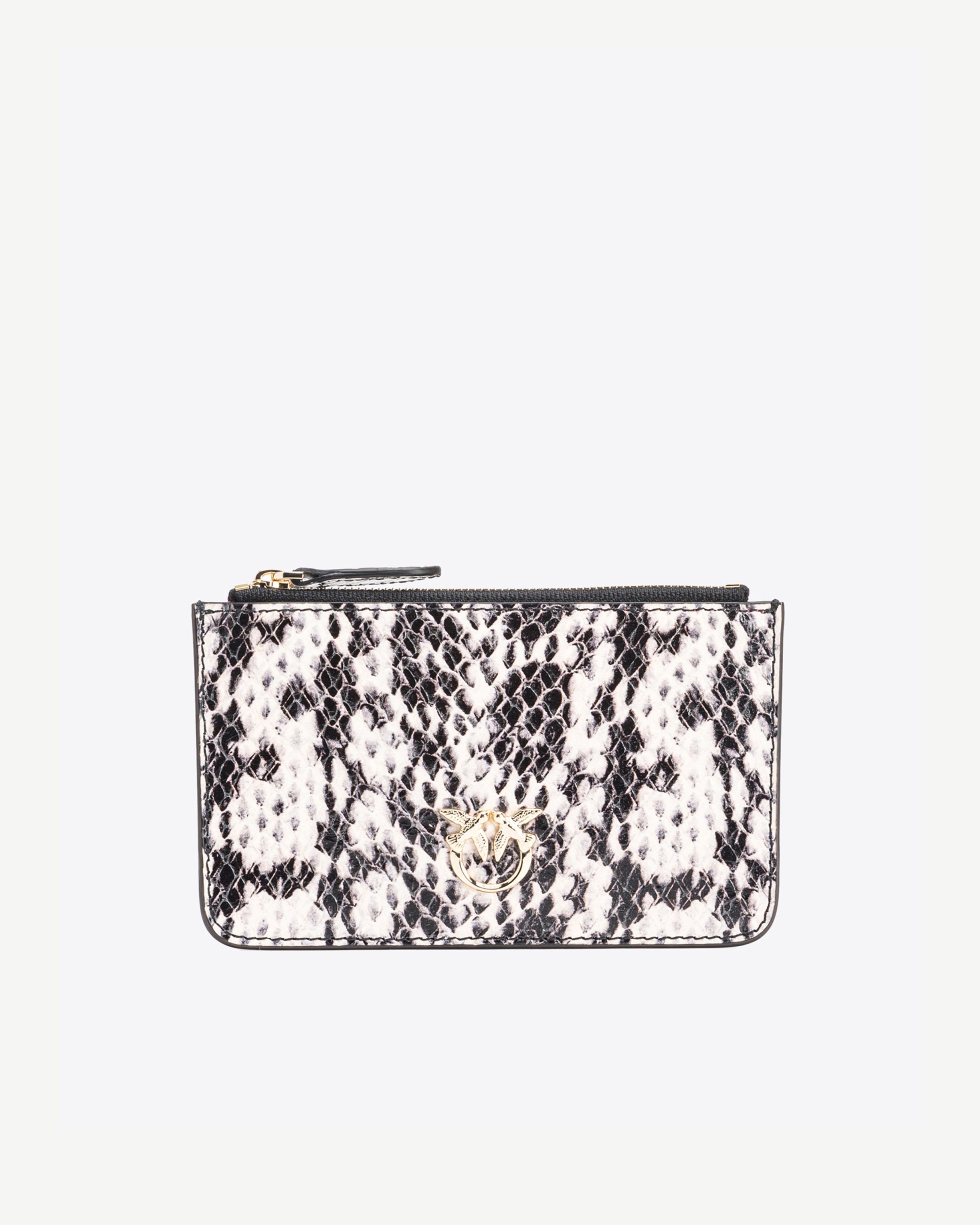 PINKO GALLERIA FLAT POUCH IN REPTILE SKIN - 1