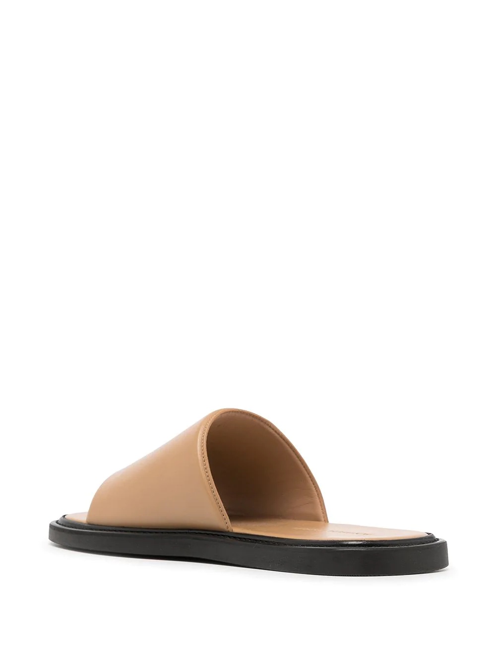 open-toe leather slides - 3