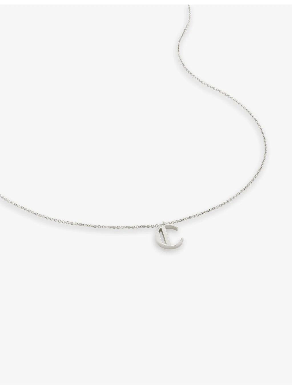 C letter-charm sterling-silver pendant necklace - 1
