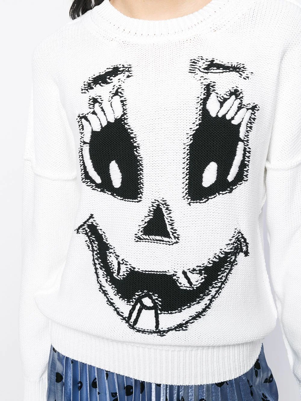 Pumpkin Face intarsia jumper - 5