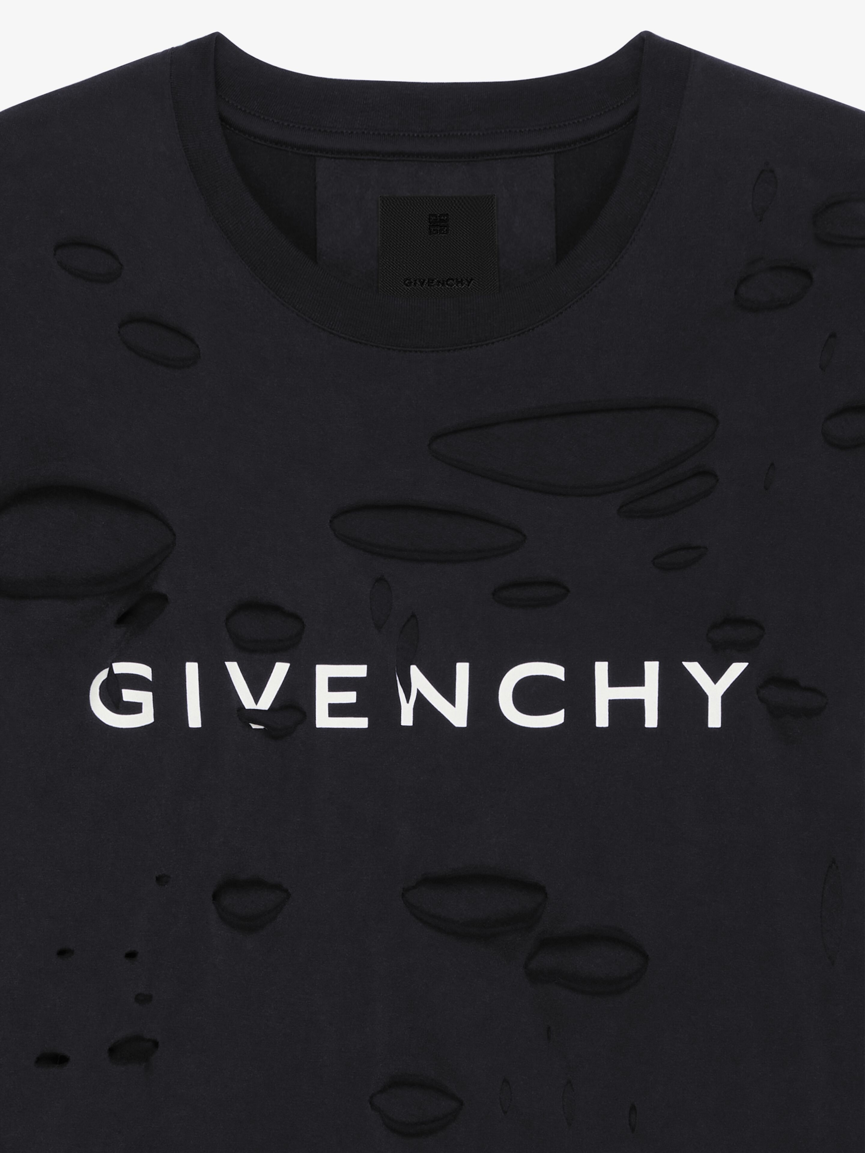 GIVENCHY OVERSIZED T-SHIRT IN COTTON WITH DESTROYED EFFECT - 5