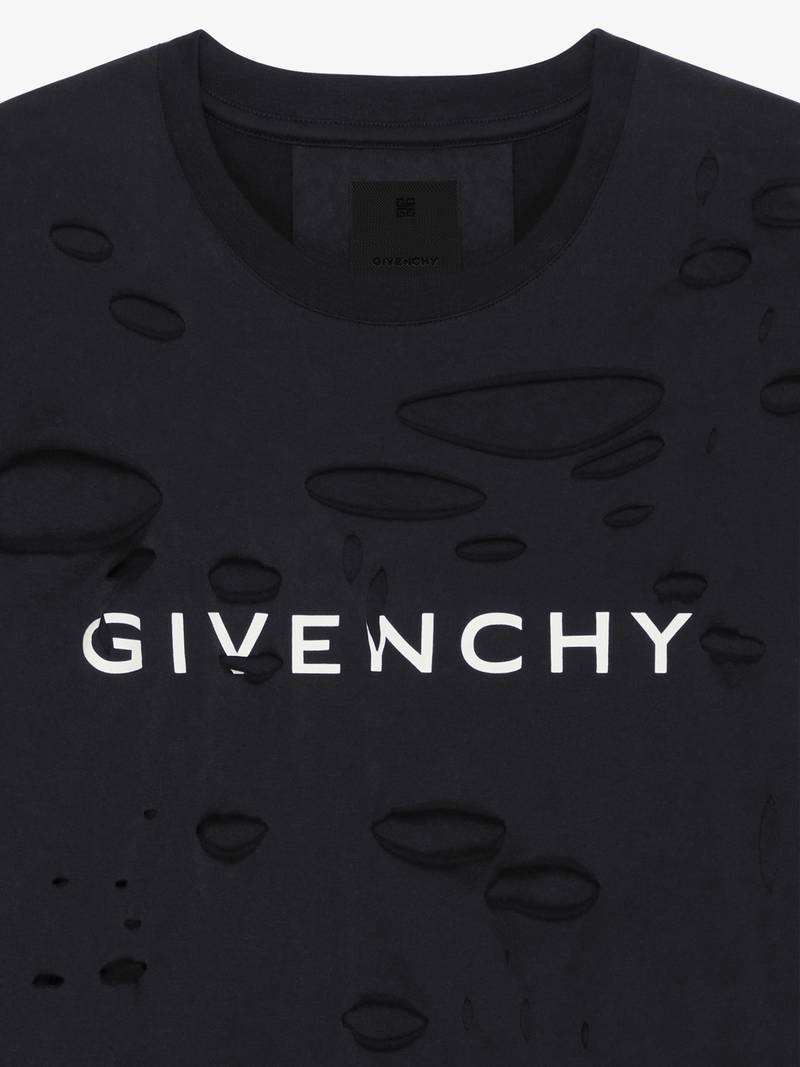 GIVENCHY OVERSIZED T-SHIRT IN COTTON WITH DESTROYED EFFECT 5