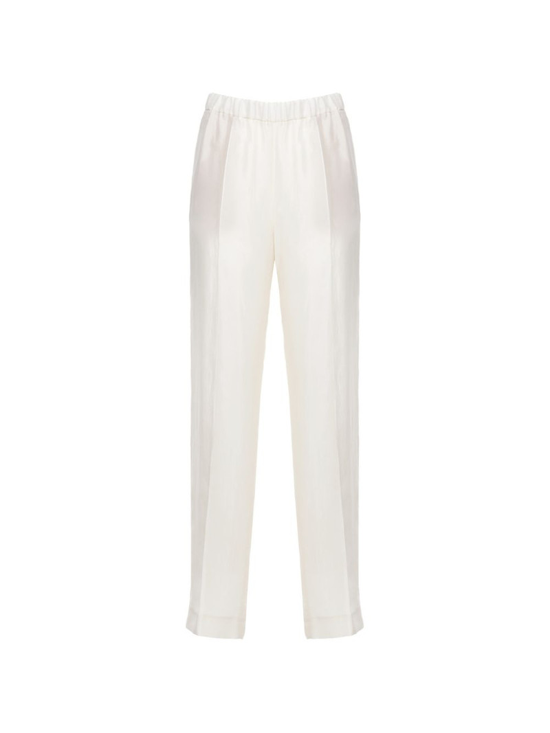 elasticated-waist tapered trousers 1