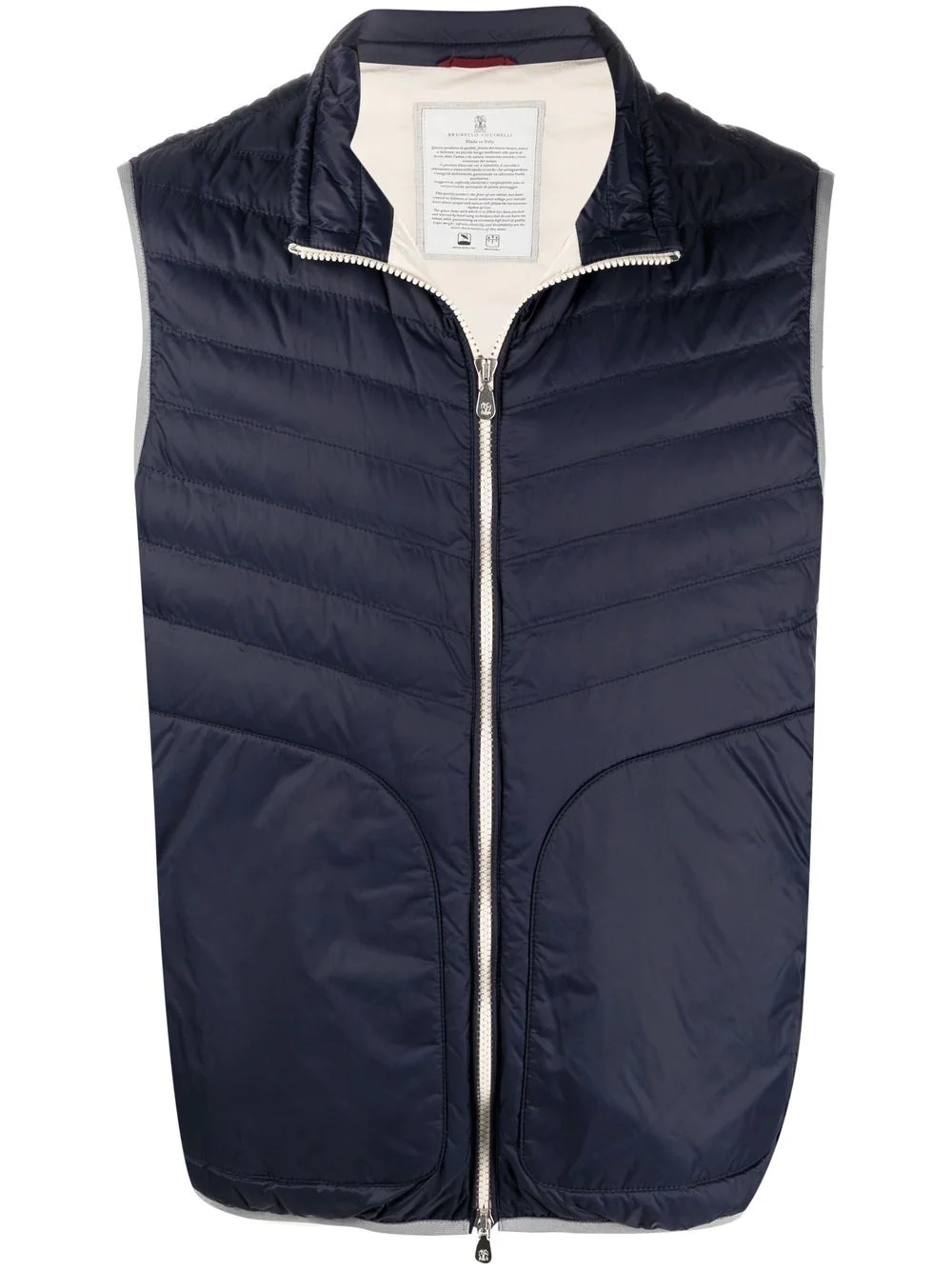 zipped-up padded gilet - 1