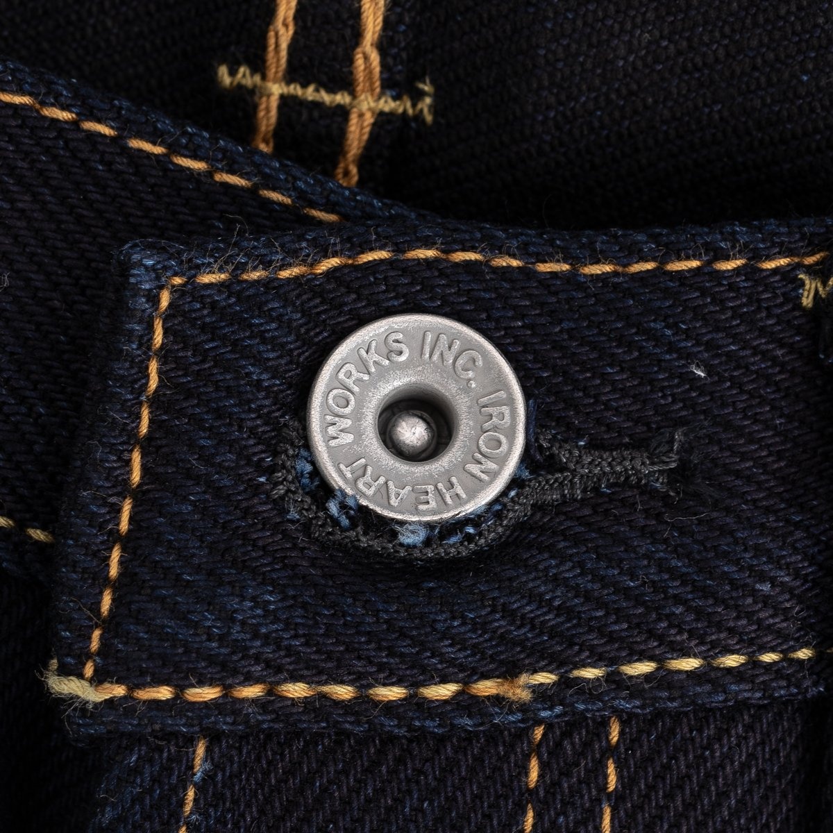 IH-666S-21ib 21oz Selvedge Denim Slim Straight Cut Jeans - Indigo/Black - 15