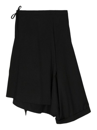 Yohji Yamamoto asymmetric wool midi skirt outlook