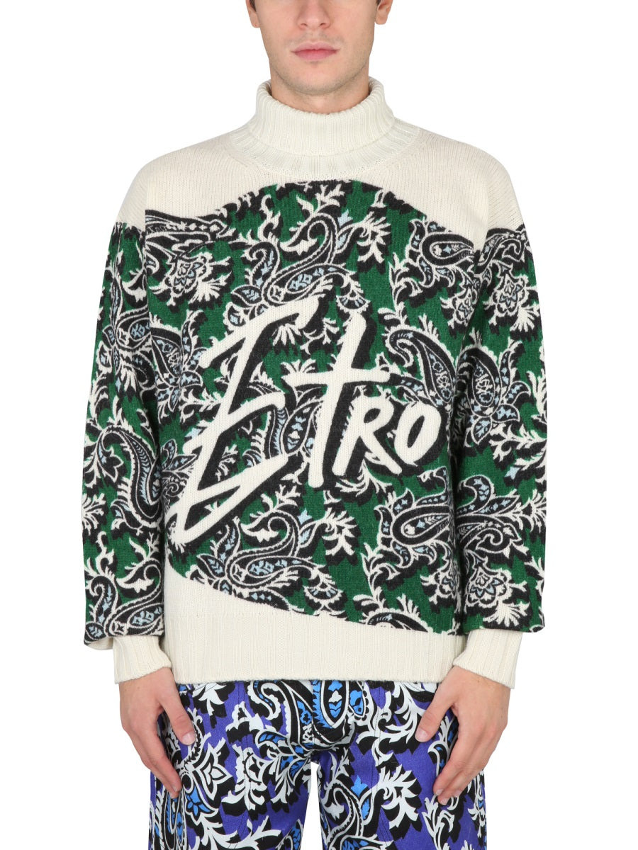 Etro Men Jersey With Logo And Paisley Print - 1