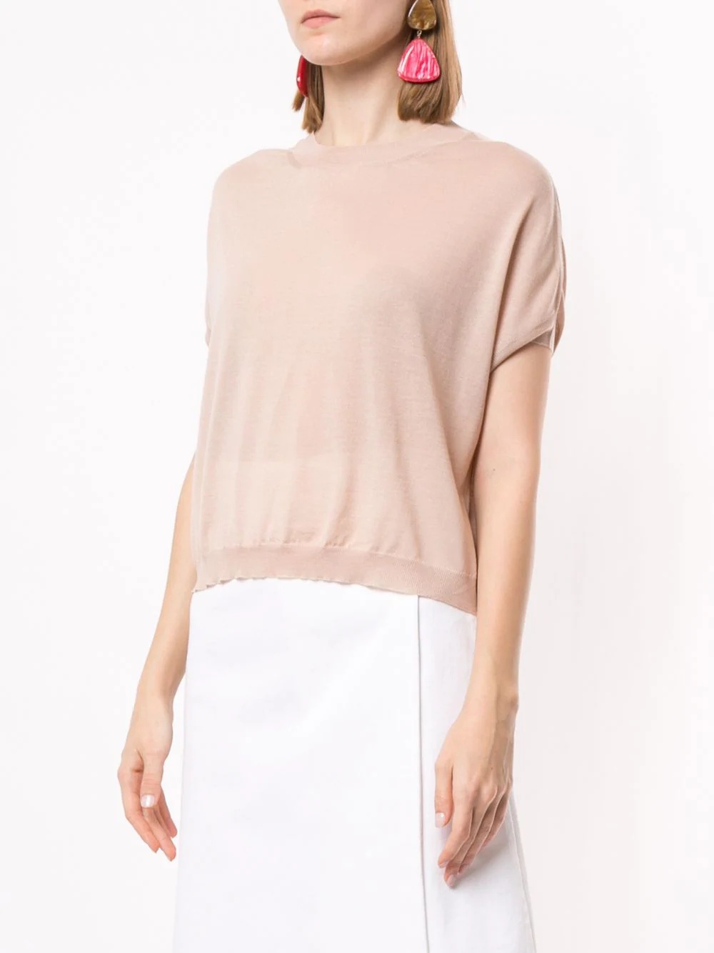 crew-neck cashmere top - 3