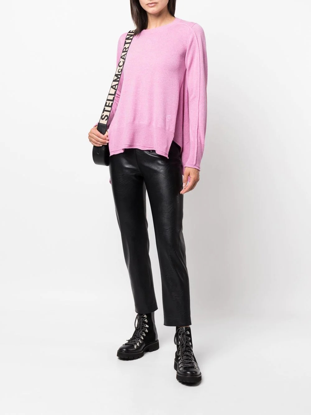 waterfall-hem fine-knit jumper - 2