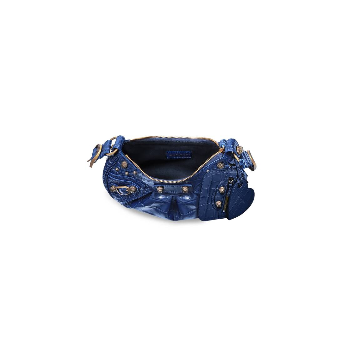 Women's Le Cagole Xs Shoulder Bag Crocodile Embossed in Indigo 5