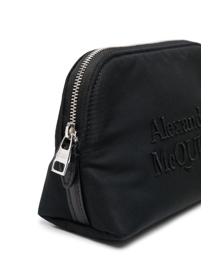 Alexander McQueen embroidered logo makeup bag outlook