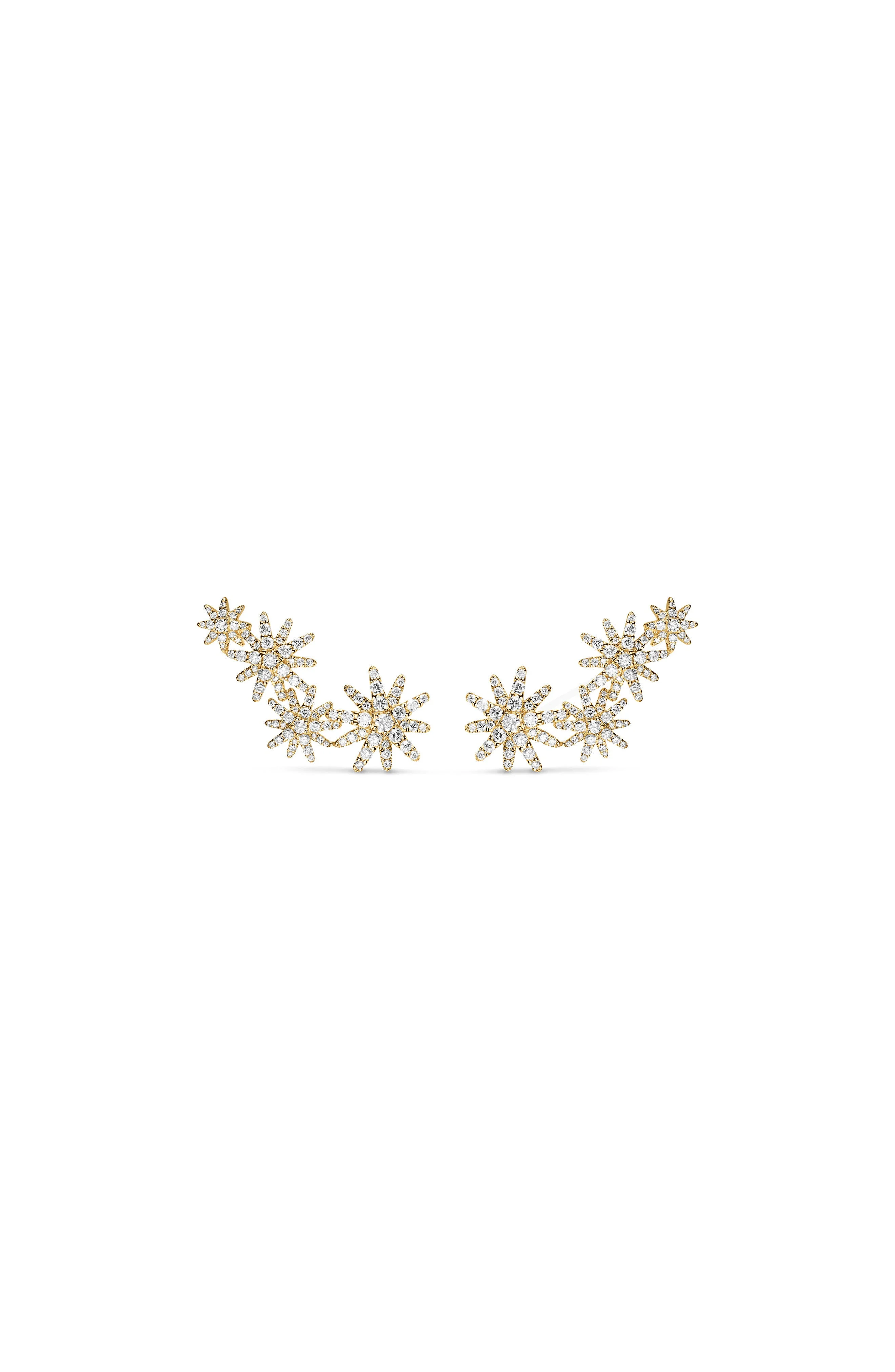 David Yurman Starburst Pavé Diamond Ear Climbers in Gold at Nordstrom - 1