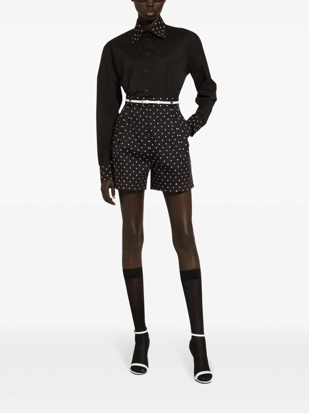 polka dot-print tailored shorts - 2