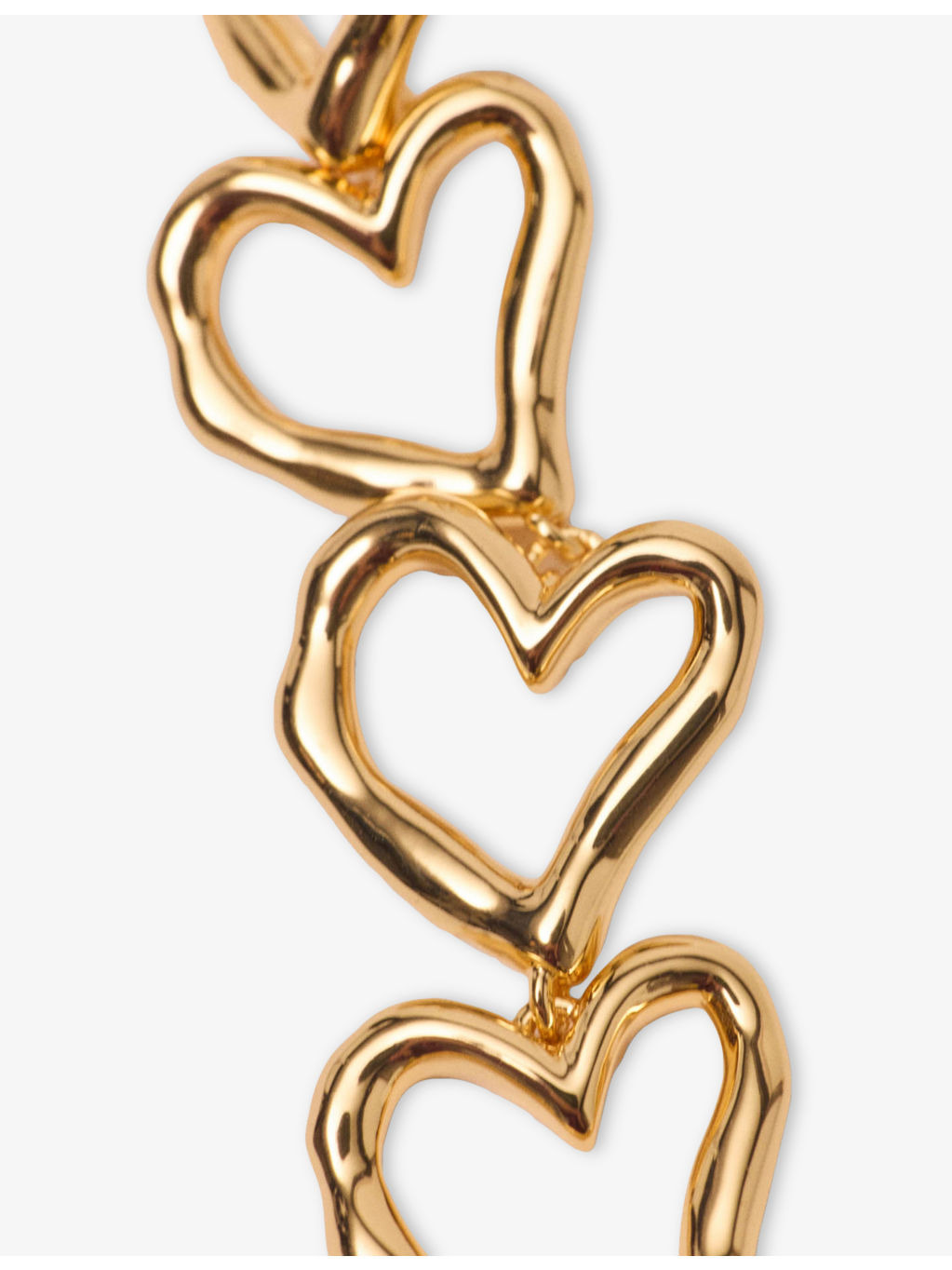 Asymmetric Heart Brass Earrings - 3