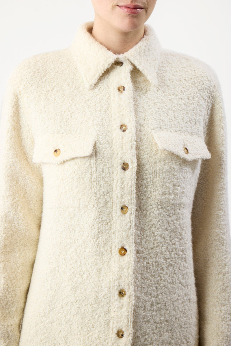 GABRIELA HEARST John Austin Shirt in Ivory Recycled Cashmere Boucle outlook