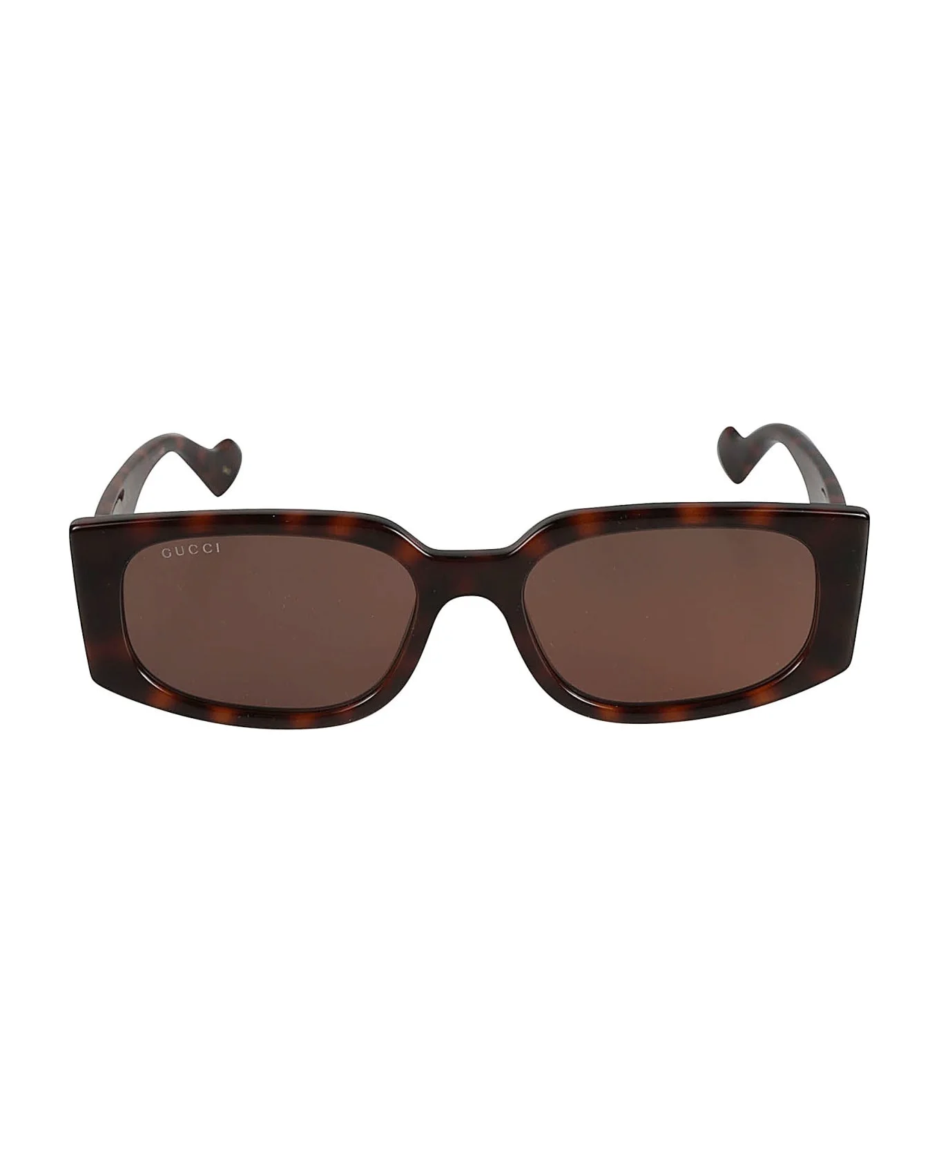 Logo Lens Curved Rectangle Sunglasses - 1