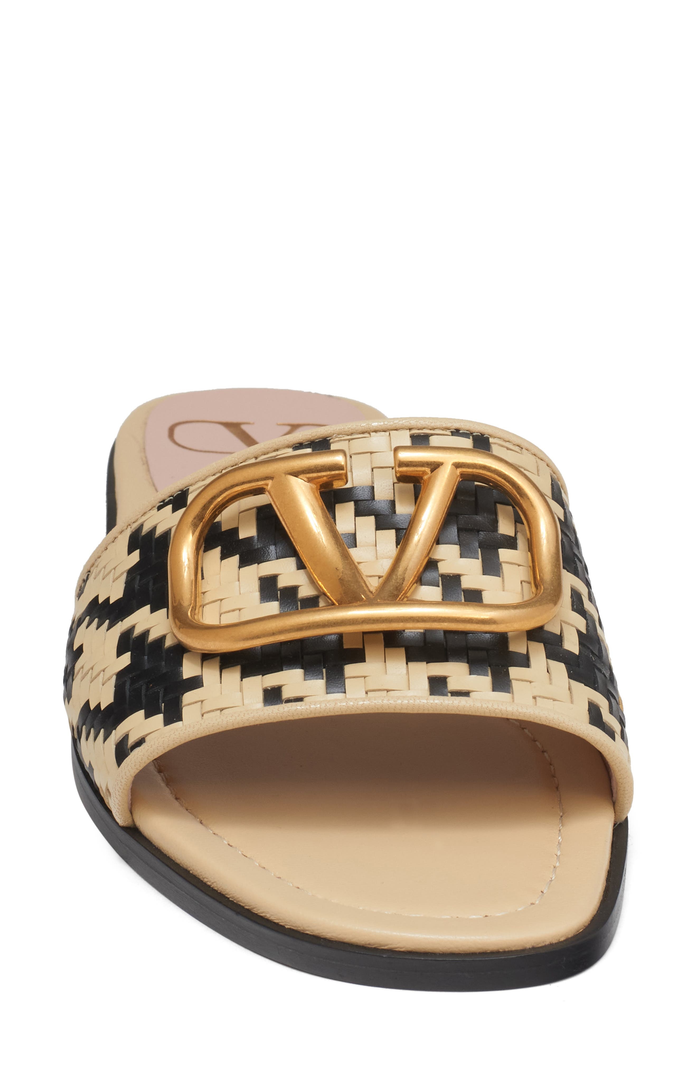 Valentino Garavani VLOGO Signature Slide Sandal in Black Multi at Nordstrom - 4