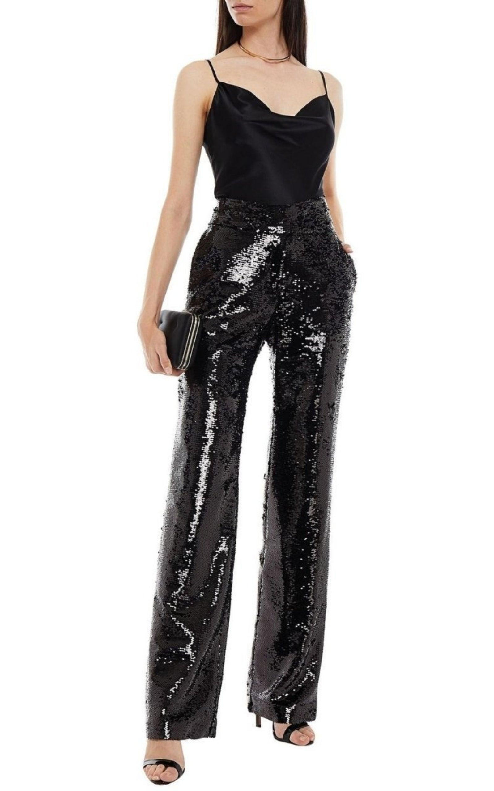 Sequinned Straight Leg Pants - 2