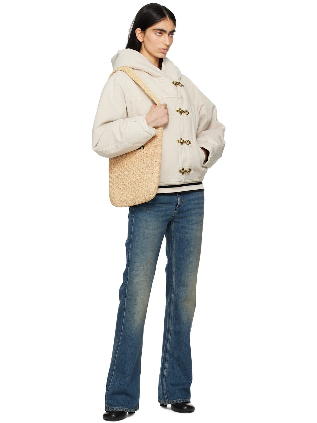 Beige Biane Denim Jacket - 4