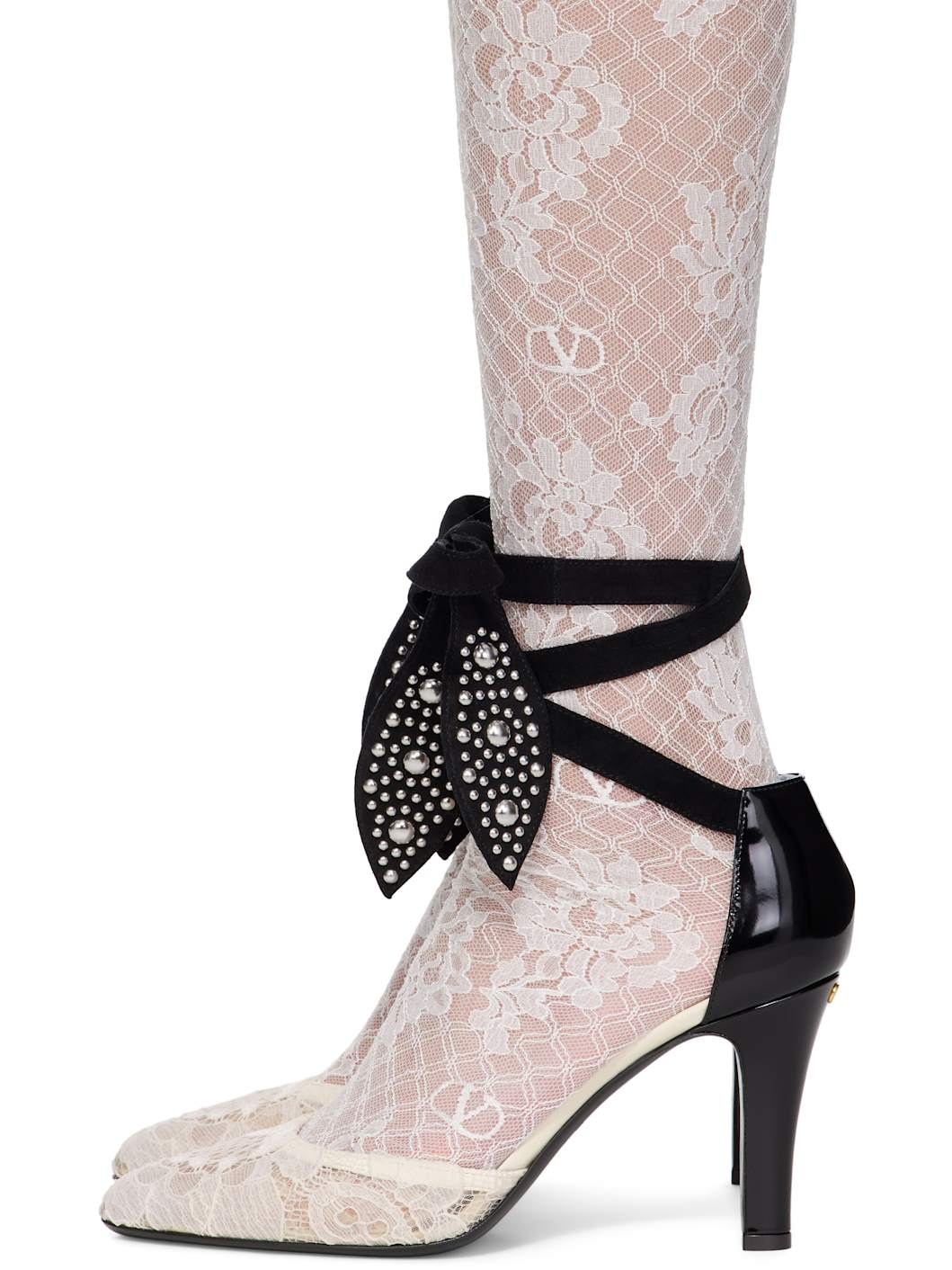 Off-White & Black Foliefoliage Heels - 3